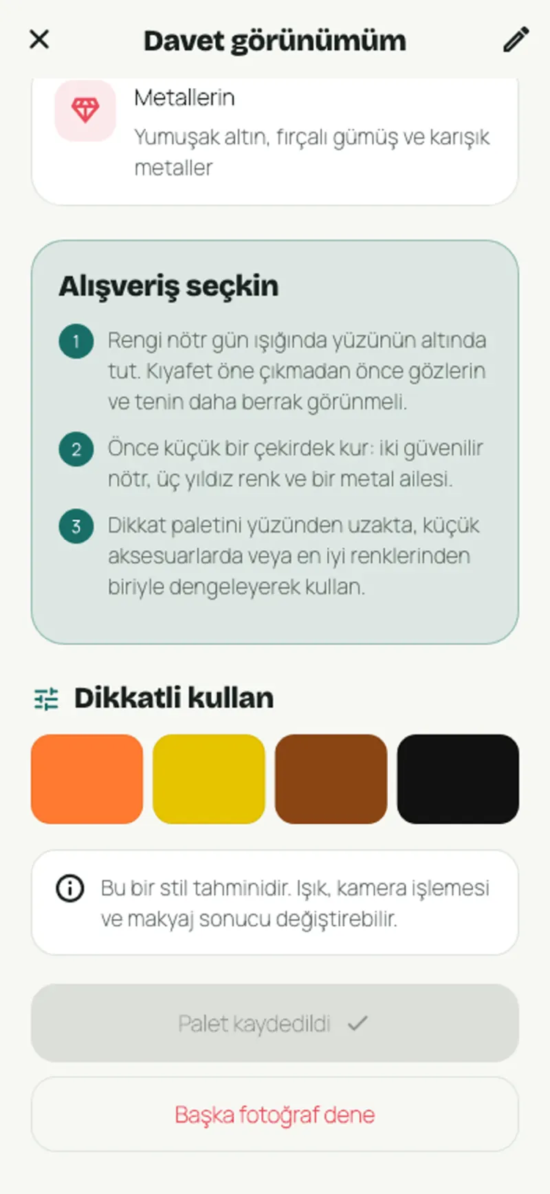 Alışveriş ipuçları ve dikkatli kullanılacak renkler.